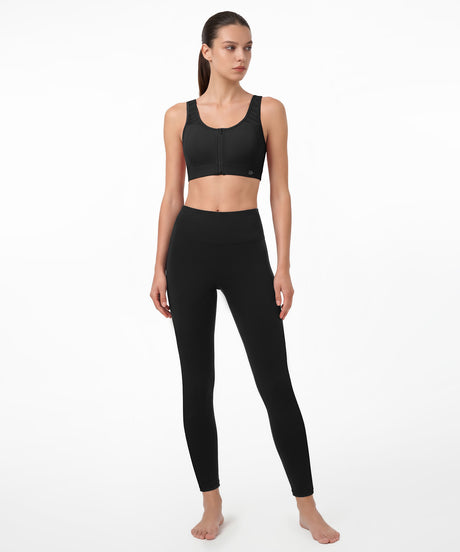 Power Breathable Zip Front Fixed Cups High Impact Bra | Women's High Support Sports Bra