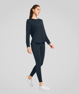 T-shirt tinta unita con spacchi laterali Anywhere | T-shirt a maniche lunghe da donna