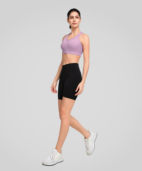 Power Zip Front Breathable Mesh Running Bra | Women's High Support Sports Bra