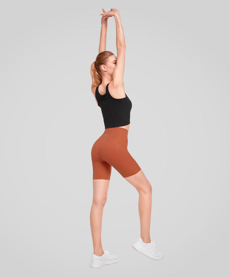 Pantaloncini elasticizzati e morbidi Shift con doppia cucitura, 8" | Pantaloncini da corsa ad alto supporto da donna