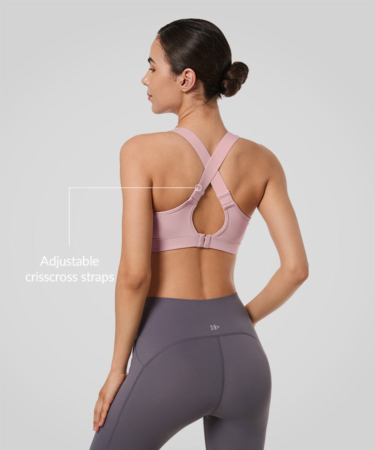 Power V-Neck Cross Back Padded Running Bra | Women’s High Support