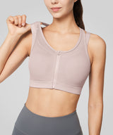 Power Zip Front Mesh Padded Running Bra | Damen Sport-BH mit starkem Halt