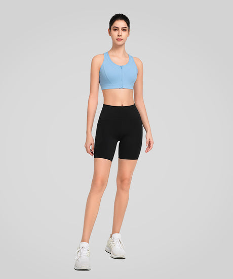 Power Zip Front Breathable Mesh Running Bra | Women's High Support Sports Bra