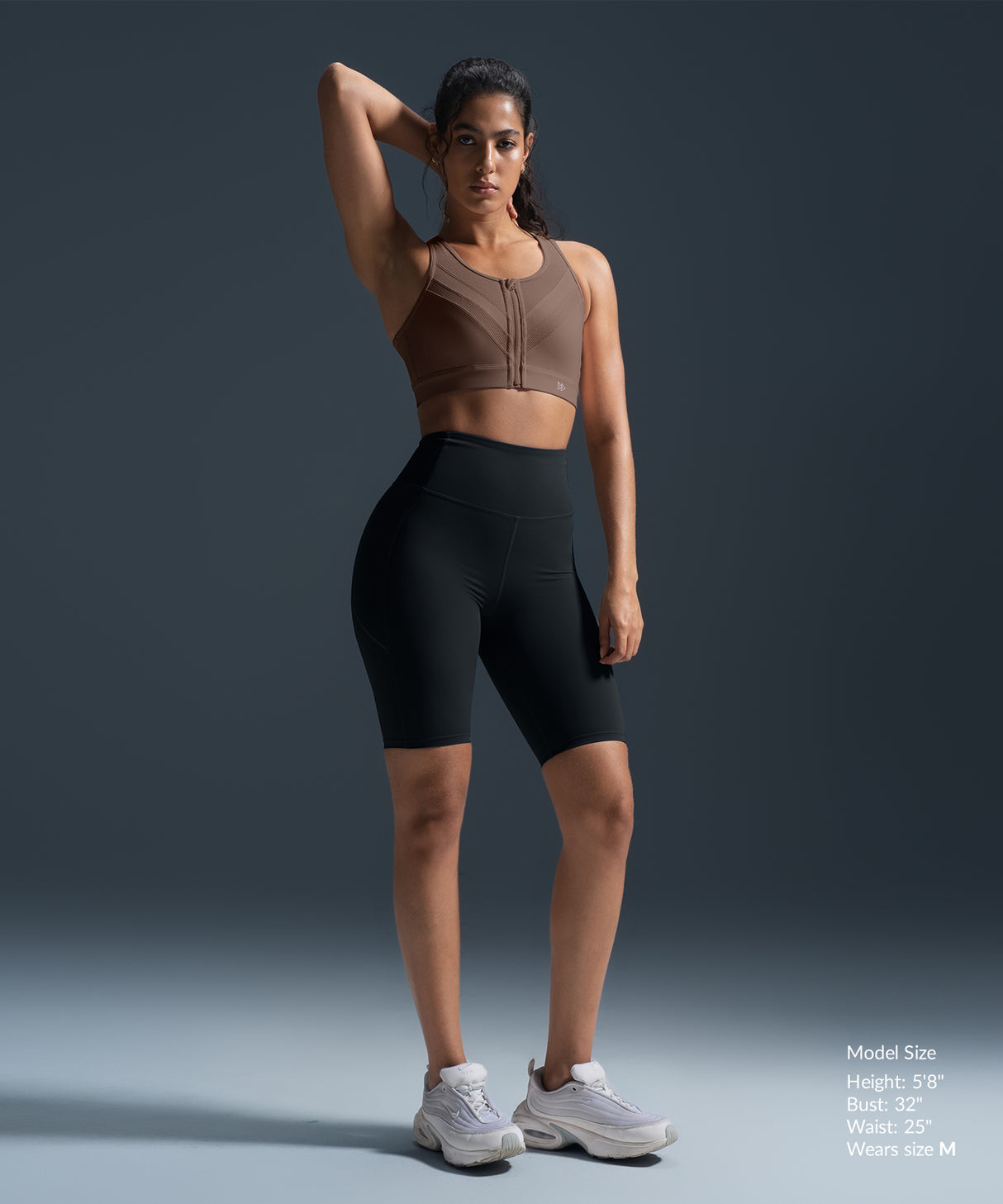 Enfold Zip Mesh Padded Running Bra | Women's High Support Sports Bra