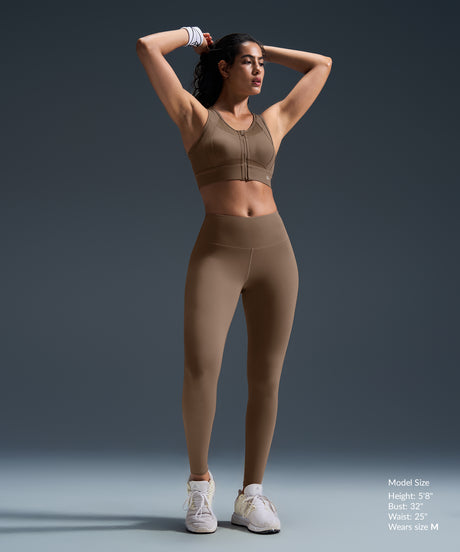 Sculpt Zip Mesh Racerback Vadderad Löpar-BH | Sport-BH med Högt Stöd för Damer
