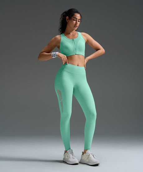 Leggings de running Power de cintura alta con malla lateral de 62 cm | Leggings de alta sujeción para mujer