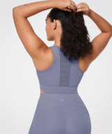 Reggiseno da corsa imbottito Echo Zipper Mesh Racerback | Reggiseno sportivo ad alto sostegno da donna