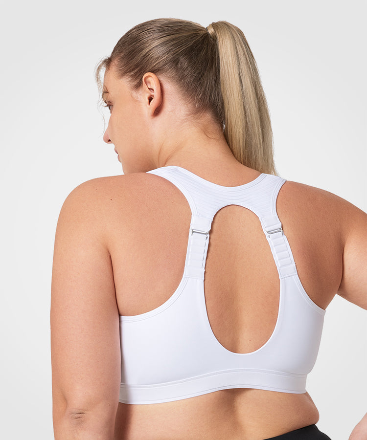 Yvette High Support Padded Sports Bra, Womens Full Coverage Adjustable Sports  Bra for Large Bust, No Bounce Running Bra White at  Women's Clothing  store