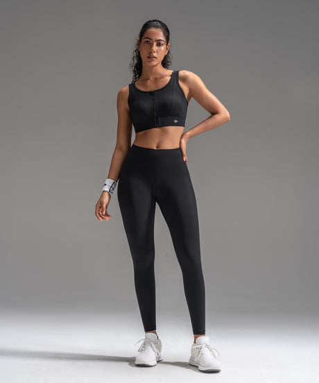 Power Mesh Sweetheart Neck Back Sports Bra| Women's High Support Sports Bra