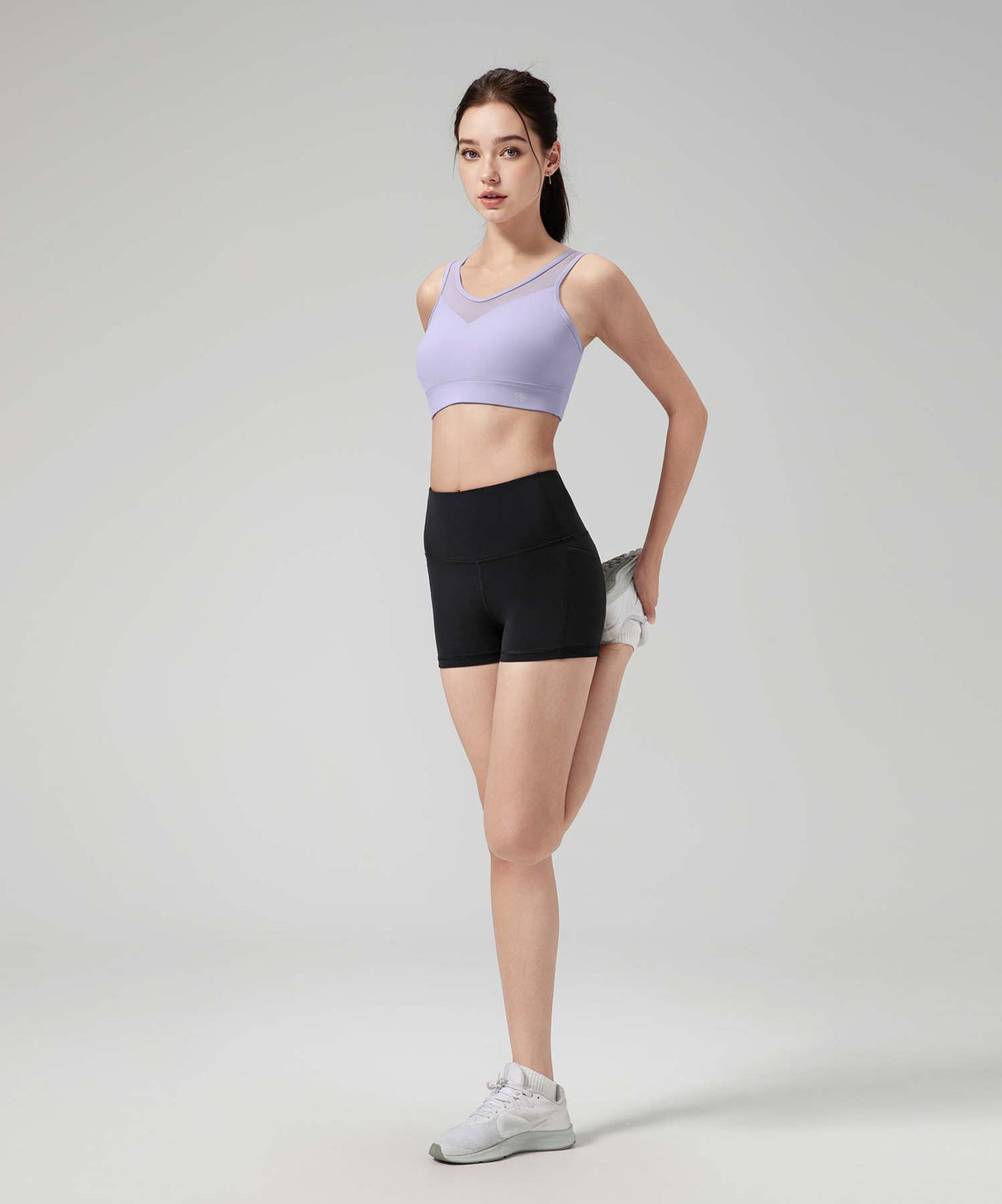 Power Front Sheer Mesh H-Back Sports Bra| Women's High Support Sports Bra