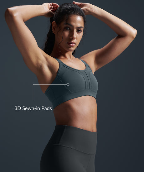 Power Adjustable Criss Cross Padded Running Bra | Women's High Support Sports Bra