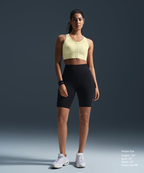 Sujetador para correr con relleno y espalda cruzada de malla con cremallera Sculpt | Sujetador deportivo de alta sujeción para mujer