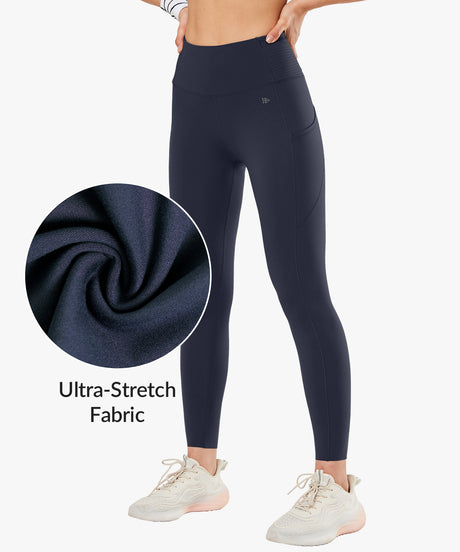 High Waist Sculpting Fitness Gym Leggings 28 Inch| Women's High Support Leggings 67A Navy