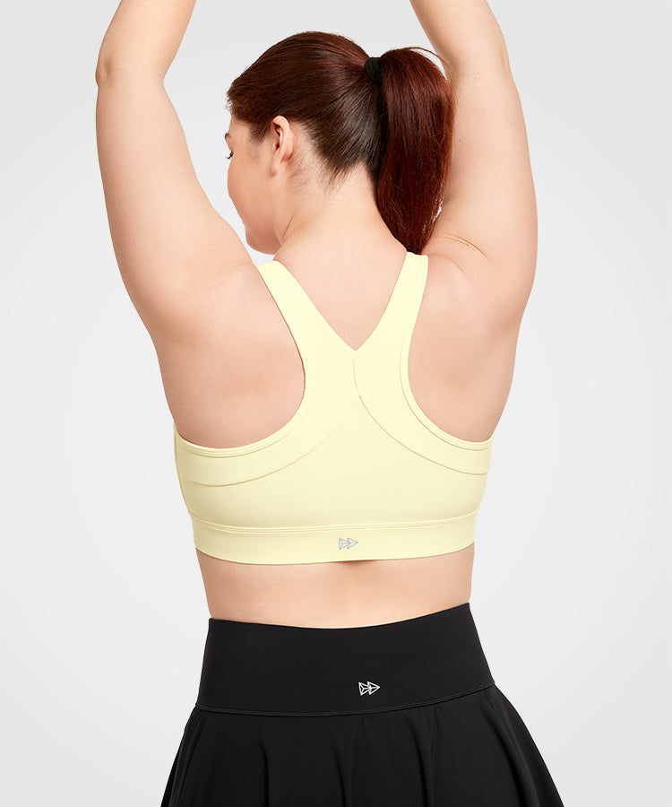 Echo Perforated Zip Front Padded Running Bra | Women's High Support Sports Bra