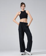 Elastic Casual Cozy Drawstring Cargo pants with Pockets 28‘’| Women's Light Support Pants