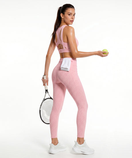 Pink Racerback Mesh Full Coverage Running Bra | High-Impact Support Best For Running, HIIT & Training