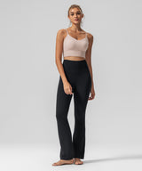 Reggiseno yoga imbottito a coste con scollo a V Echo | Reggiseno sportivo leggero da donna