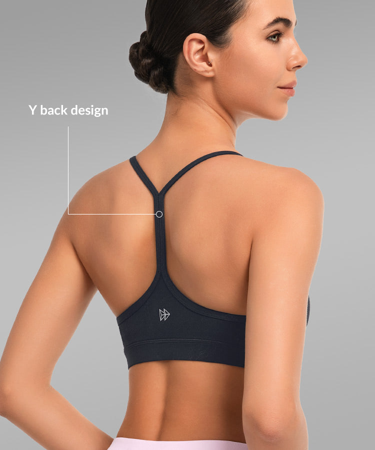 Anywhere Yoga-BH mit U-Ausschnitt und Riemchenpolster | Sport-BH mit leichter Unterstützung für Damen