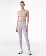 Power Zip Front Jacquard Pattern Crisscross Full Coverage Running Bra| Women's High Support Sports Bra