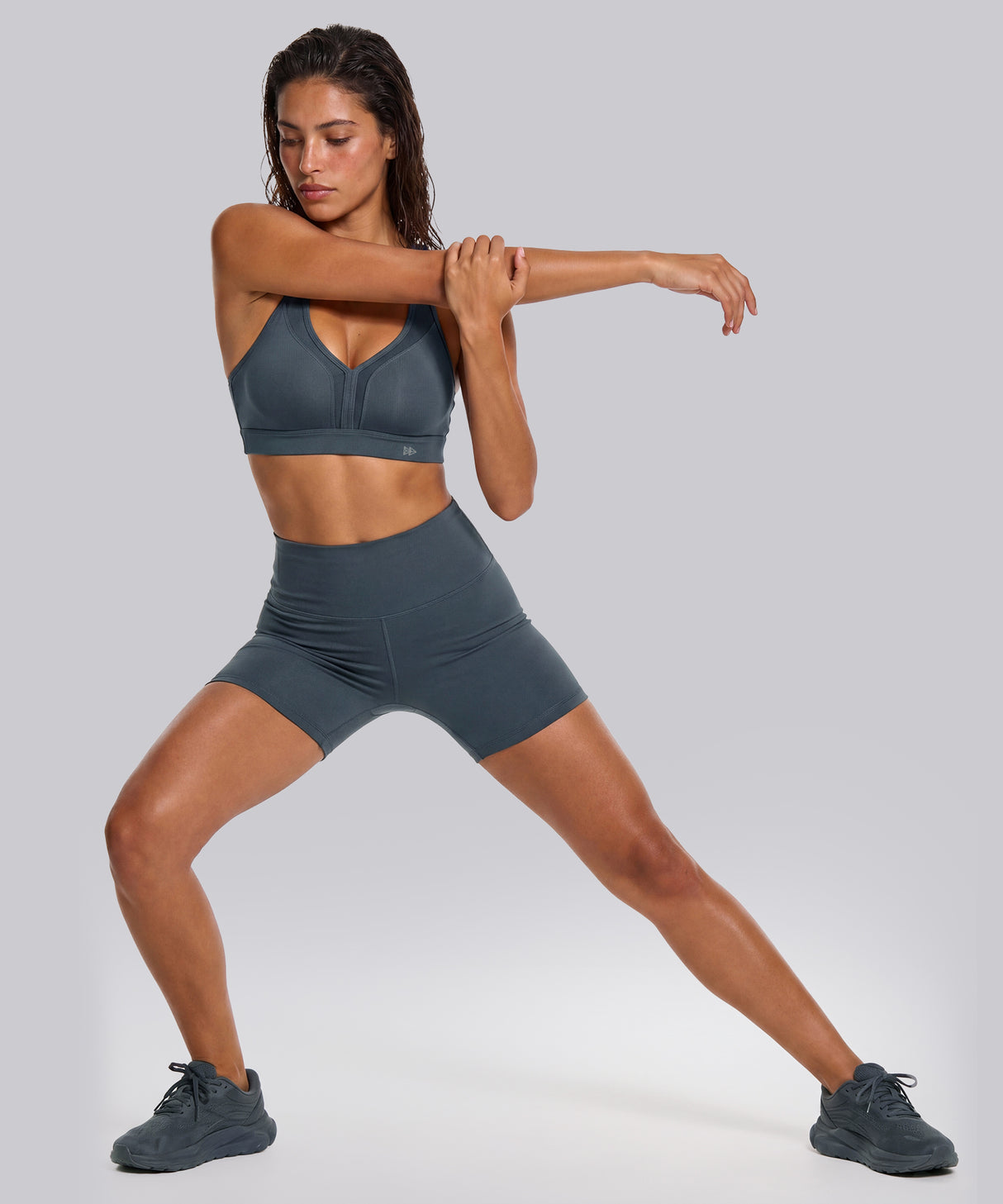 Reggiseno da corsa imbottito con scollo a V e schiena incrociata Power | Reggiseno sportivo ad alto sostegno da donna