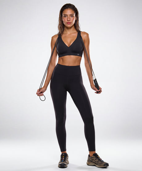 Power V-Neck Cross Back Padded Running Bra | Women's High Support Sports Bra