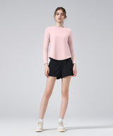 Camisa de manga larga de color liso para cualquier ocasión | Camiseta de manga larga para mujer