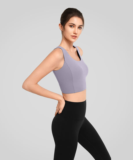 Anywhere Ribbed Contrast Hollow Out Yoga Bra| Women's Light Support Sports Bra