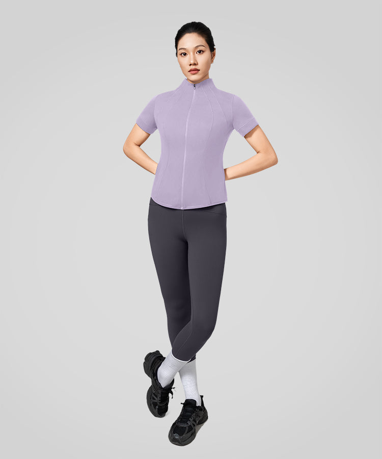 Sculpt Stand Collar Cool-Touch T-Shirt | Damen Sport T-Shirt