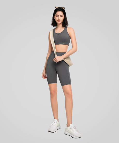 Power Zip Front Breathable Mesh Running Bra | Women's High Support Sports Bra