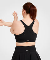 Echo Perforated Zip Front Padded Running Bra | Damen Sport-BH mit starkem Halt
