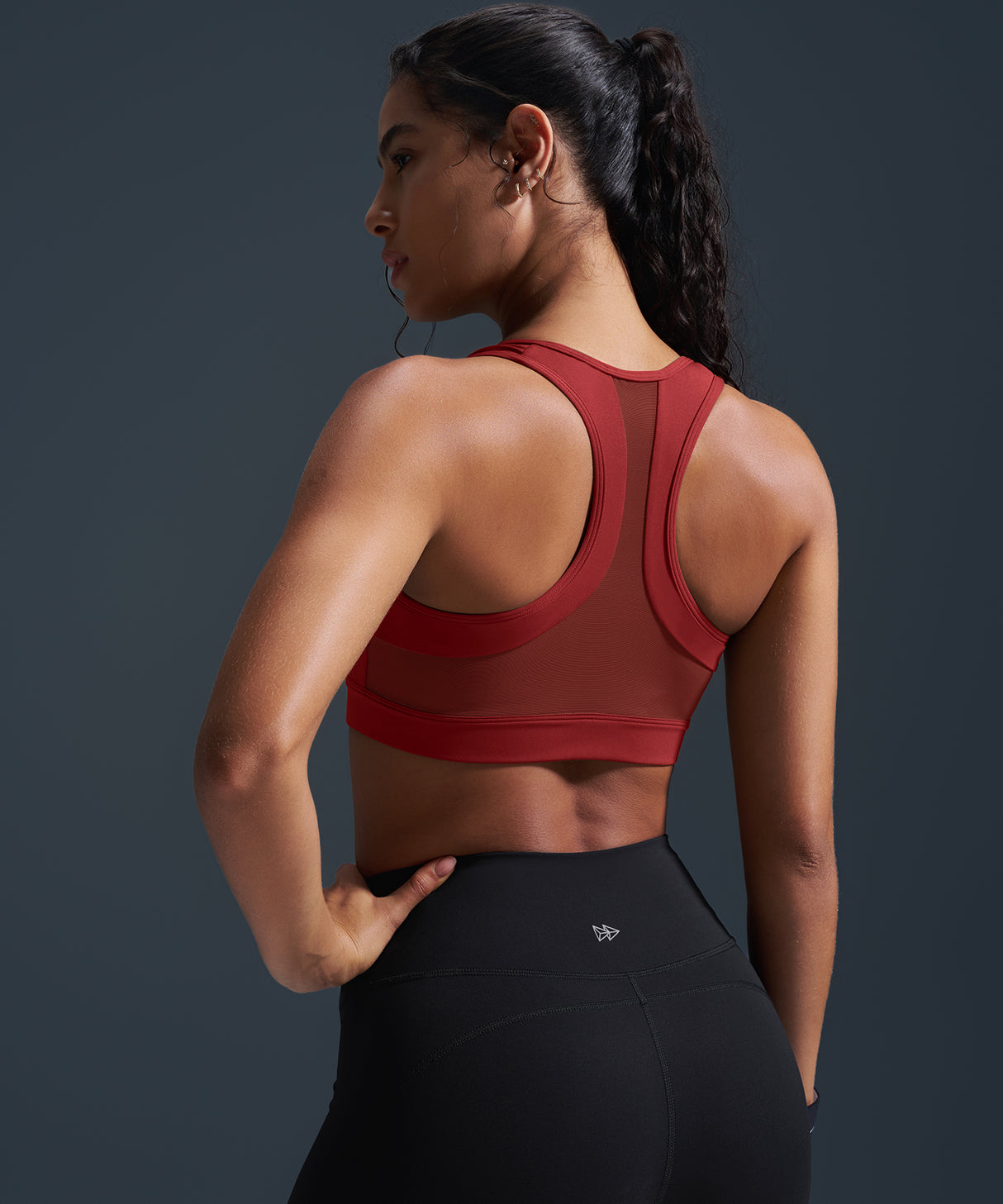 Reggiseno da corsa imbottito con schiena incrociata in rete e cerniera frontale Enfold | Reggiseno sportivo ad alto sostegno da donna