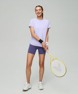 Anywhere Back Mesh Solid Color Comfortable T-shirt