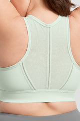 Reggiseno da corsa imbottito con cerniera frontale perforata Echo Jacquard | Reggiseno sportivo ad alto sostegno da donna
