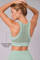 Sculpt™ Zip Front Breathable Racerback High Support Running Bra | Women's High Support Sports Bra