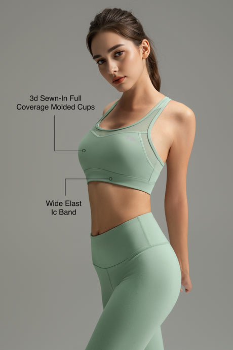 Reggiseno da corsa imbottito in rete con schienale incrociato Shift | Reggiseno sportivo ad alto sostegno da donna