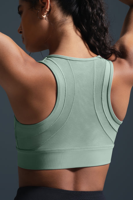 Reggiseno da corsa imbottito Sculpt Zip Mesh Racerback | Reggiseno sportivo ad alto sostegno da donna