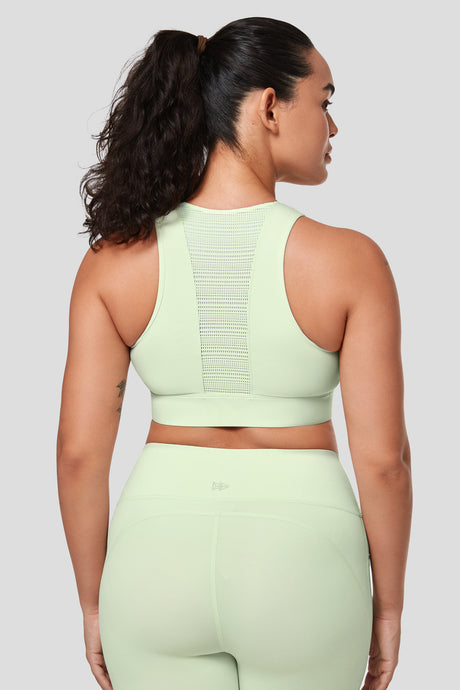Echo™ Zipper Mesh Racerback Padded Running Bra | Women's High Support Sports Bra