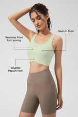 Anywhere™ Full-Coverage Fixed Pads Longline Yoga Bra | Women's Sports Tank