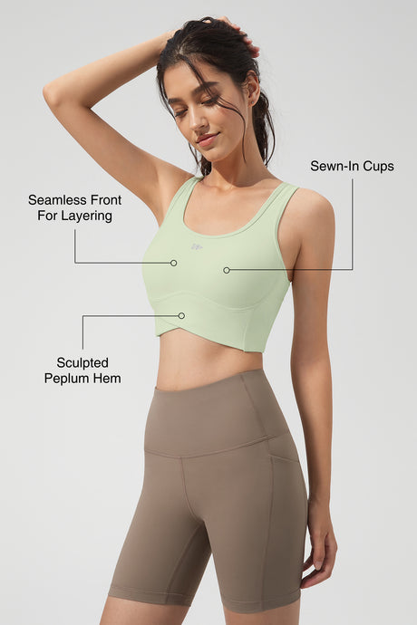 Anywhere™ Full-Coverage Fixed Pads Longline Yoga Bra | Women's Sports Tank
