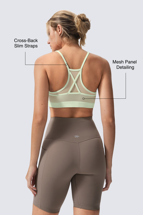 Anywhere™ Double Strap Sheer Mesh Yoga Bra| Women's Light Support Sports Bra