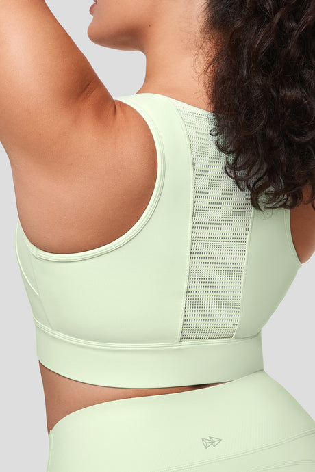 Echo™ Zipper Mesh Racerback Padded Running Bra | Women's High Support Sports Bra