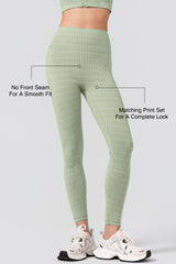 Power™ Jacquard Pattern No Front Seam High-Rise Running Leggings 25inches | Women's High Support Leggings