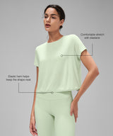 Anywhere Lightweight Soft Relaxed-Fit Cropped Training Tee | Women's Sports T-shirt