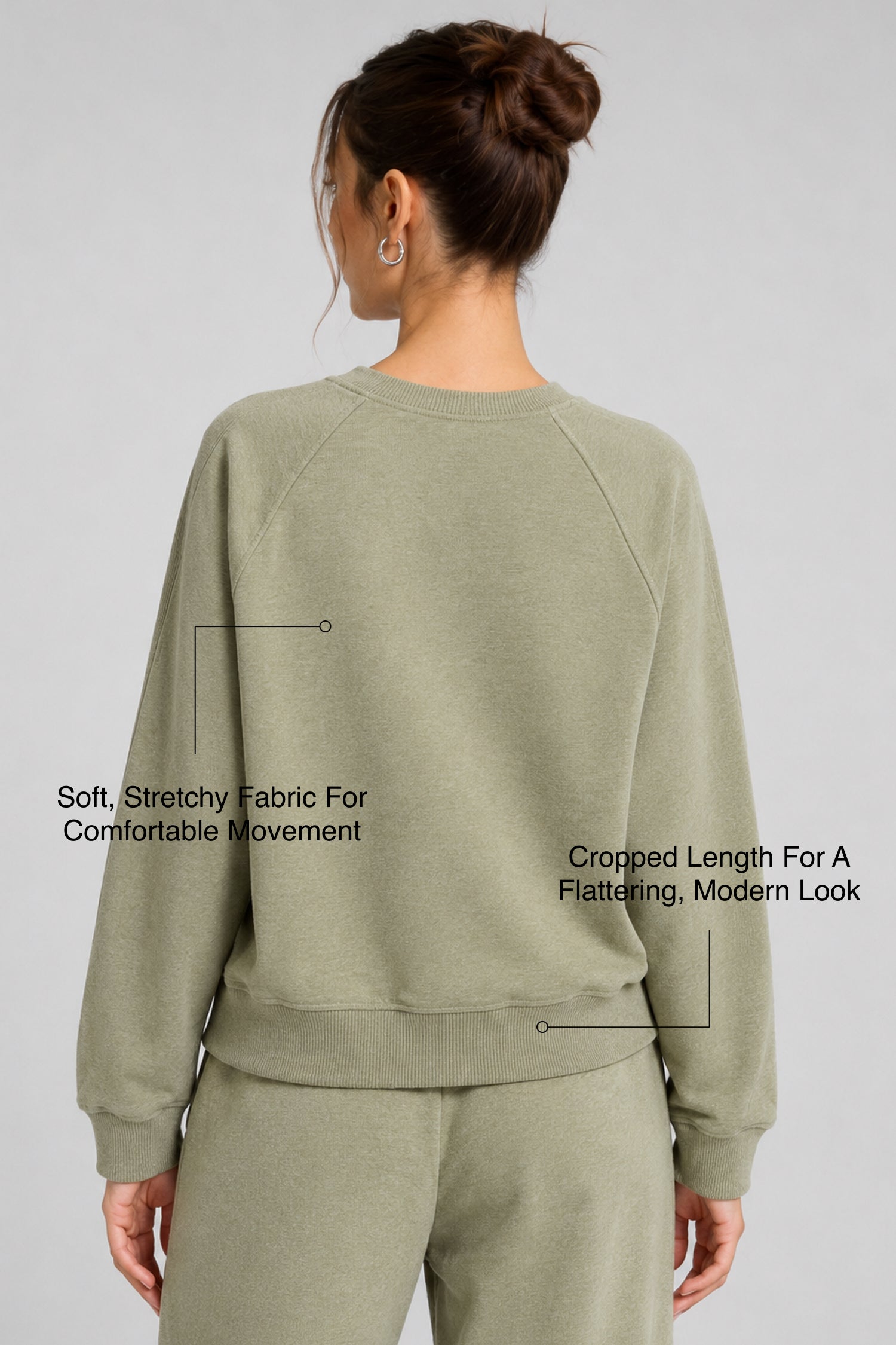 Anywhere™ Cropped Stretch Sweatshirt With Relax Fit | Women's