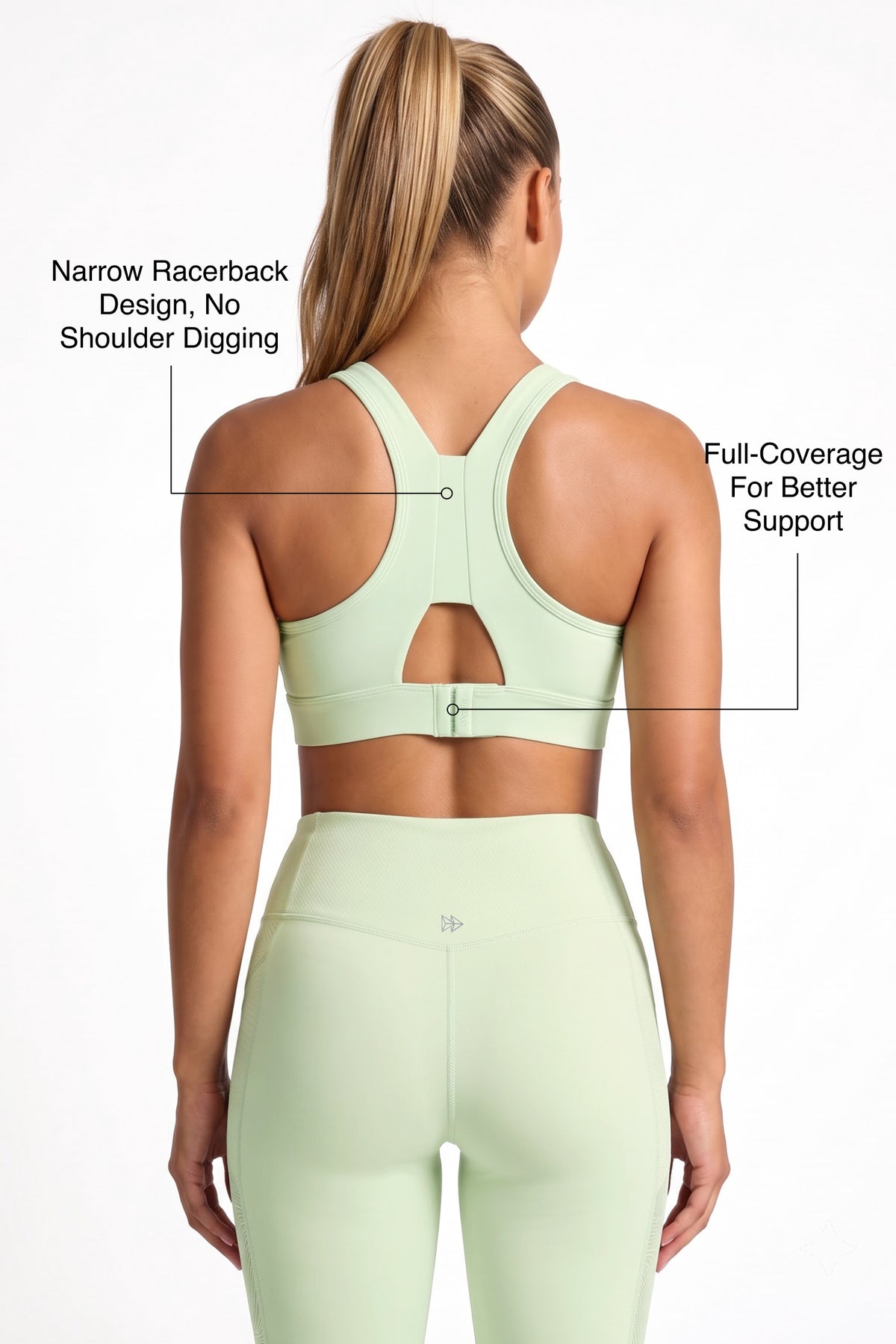 Power™ V-Neck High-Support Racerback Sports Bra | Women's High Support Sports Bra Best For Yoga, HIIT