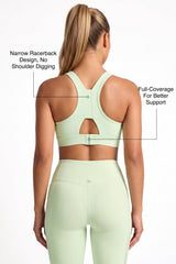 Power™ V-Neck High-Support Racerback Sports Bra | Women's High Support Sports Bra Best For Yoga, HIIT