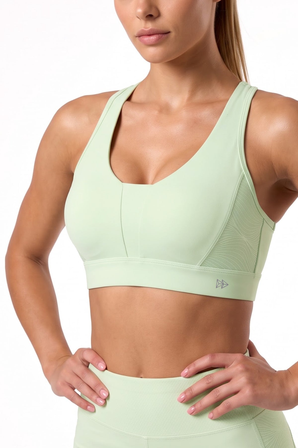 Power™ V-Neck High-Support Racerback Sports Bra | Women's High Support Sports Bra Best For Yoga, HIIT