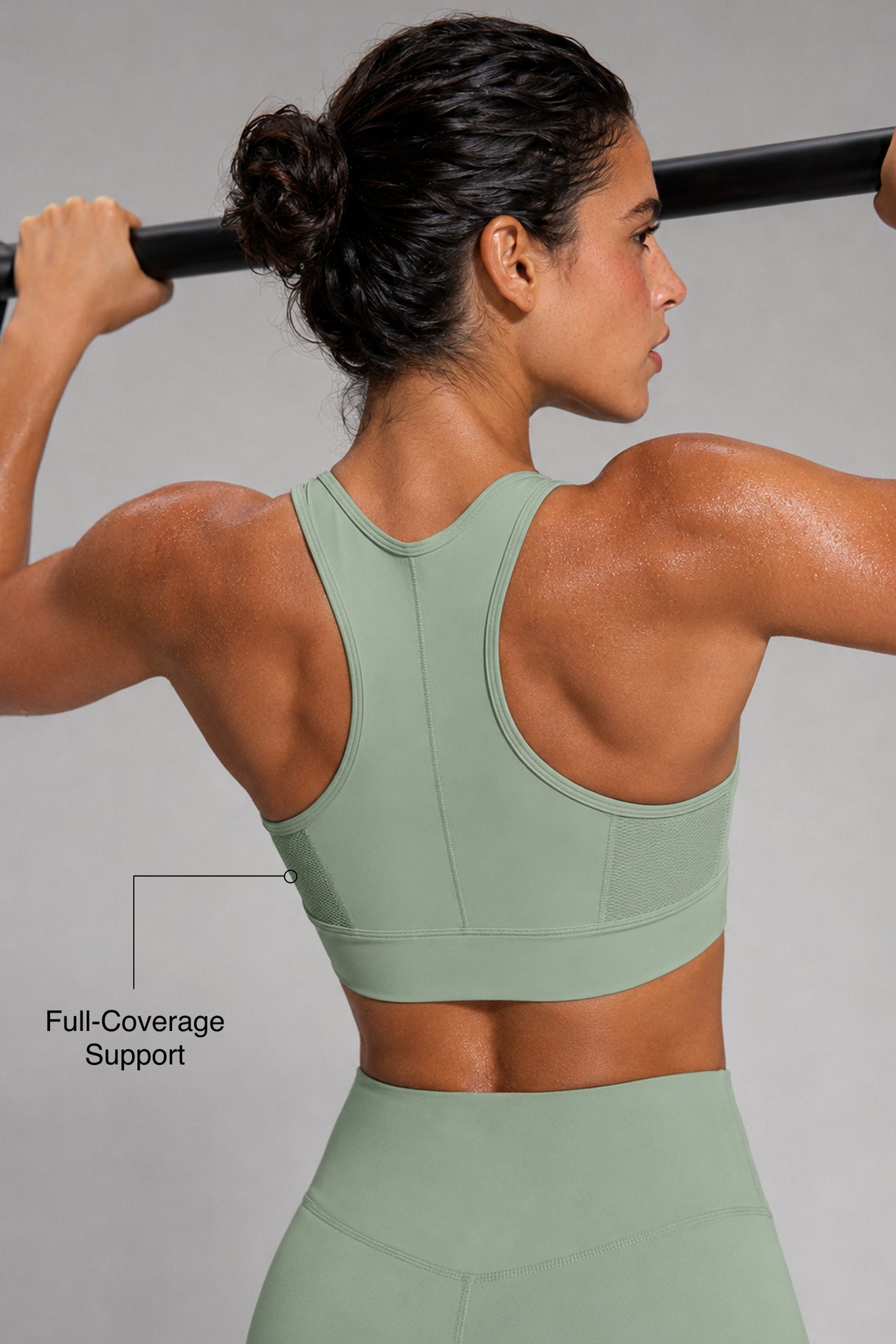 Enfold™ Zip-Front Mesh Racerback High-Support Sports Bra | Women's High Support Sports Bra