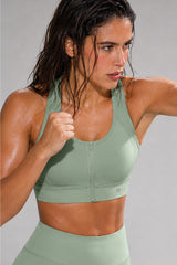 Enfold™ Zip-Front Mesh Racerback High-Support Sports Bra | Women's High Support Sports Bra