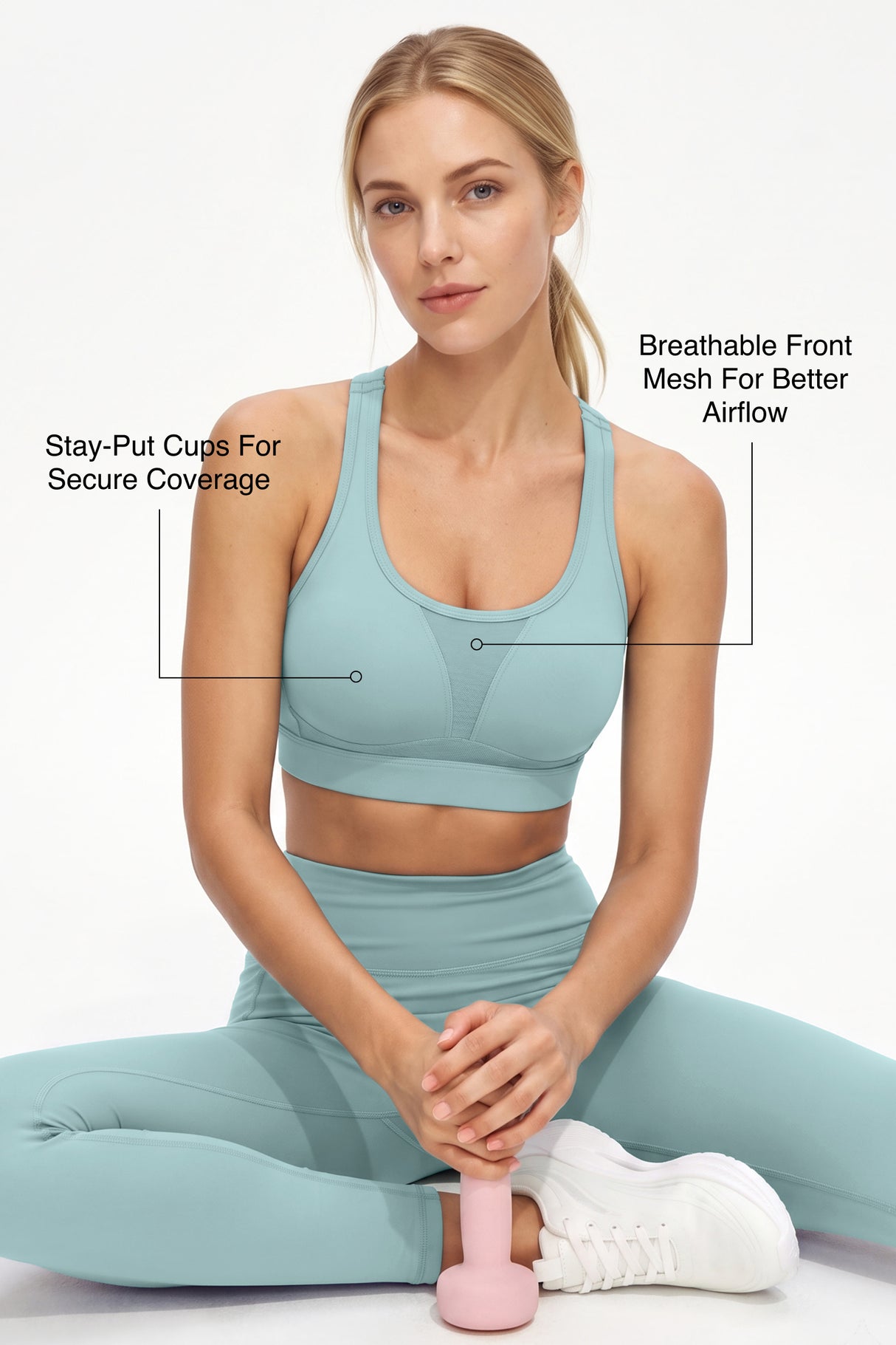 Power™ Adjustable Crisscross Straps With Mesh Sports Bra | High Support  for Running, HIIT & Training